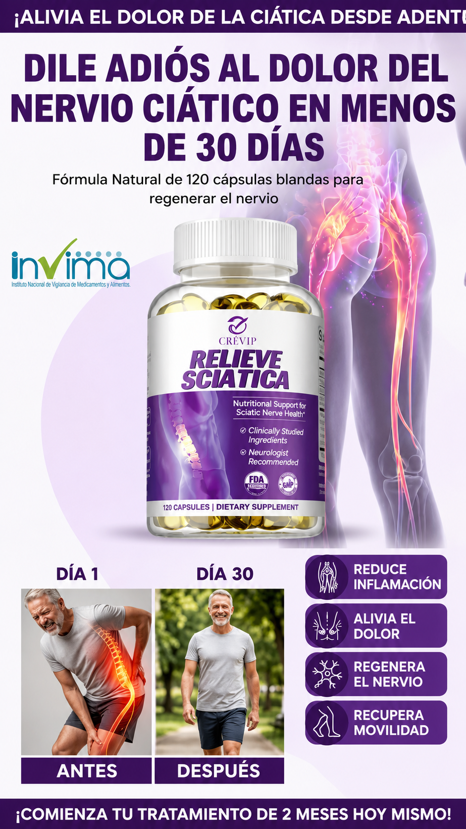 Relieve Sciatica Tratamiento que ayuda con el dolor Ciático