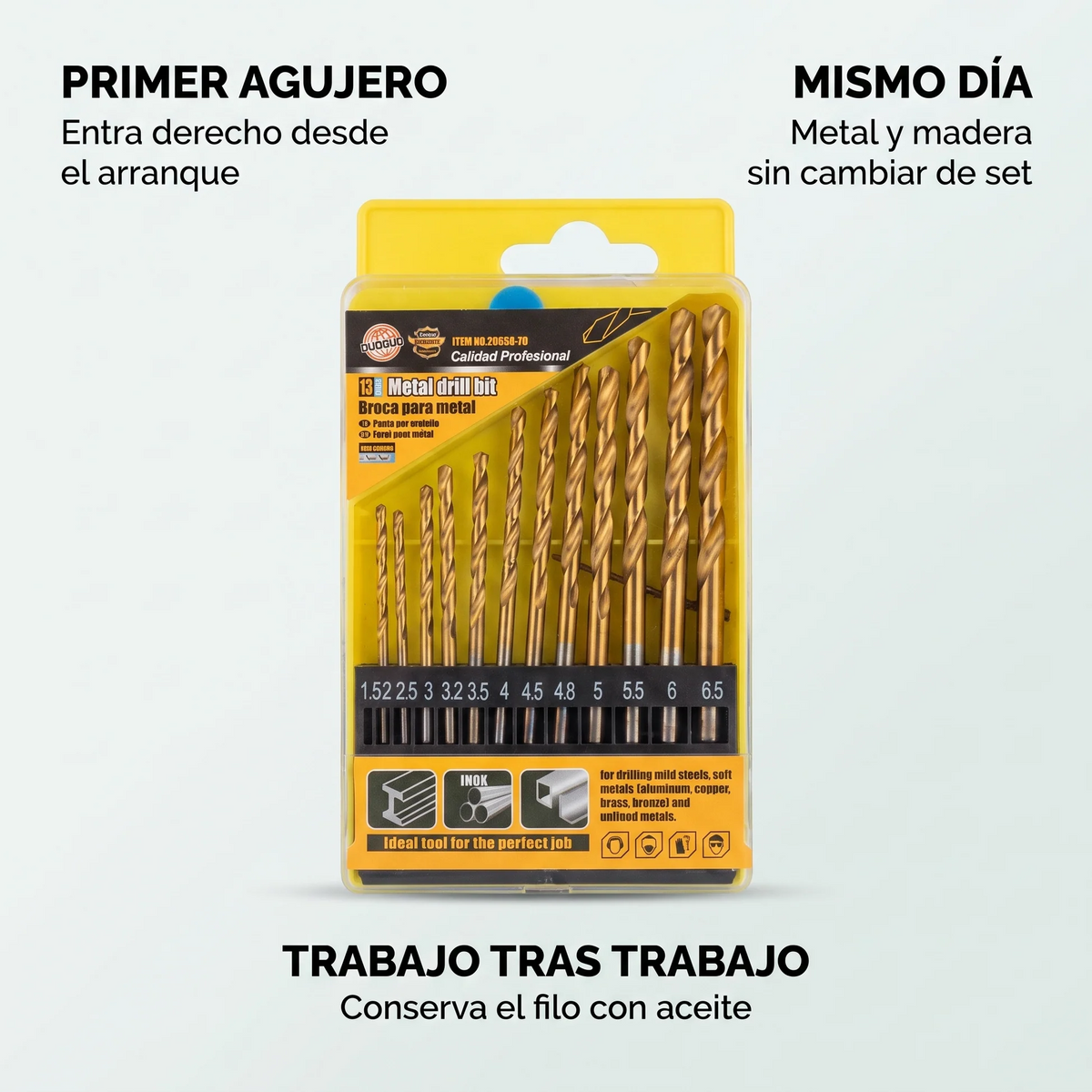 Kit Profesional de Brocas | 13 Medidas en un Solo Estuche