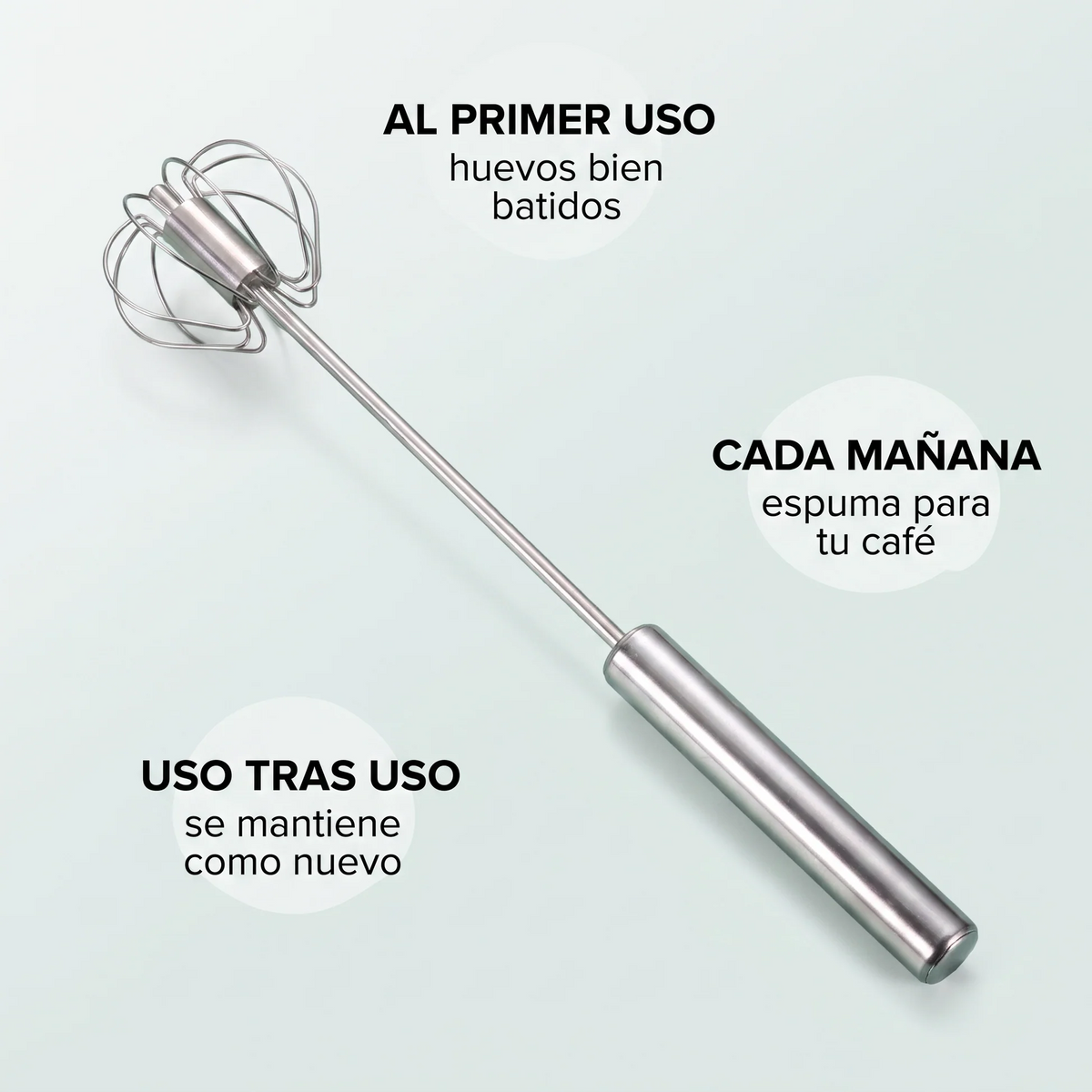 Batidor de Cocina de Acero Inoxidable | Bate Sin Esfuerzo