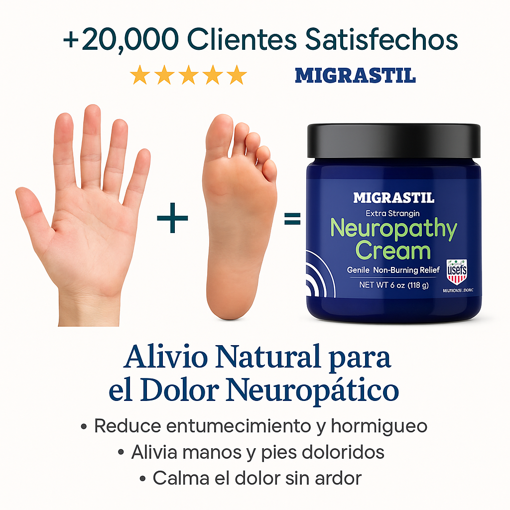 Calma el Ardor y Hormigueo en Minutos – Migrastil Crema Natural para Neuropatía