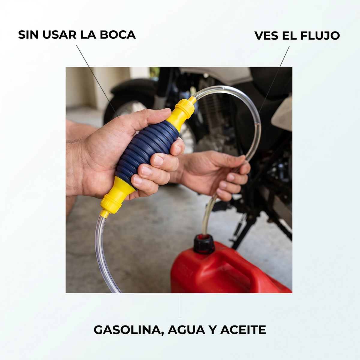 Bomba Manual de Trasiego con Manguera – Pasa Líquidos Sin Succionar