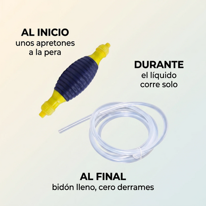 Bomba Manual de Trasiego con Manguera – Pasa Líquidos Sin Succionar