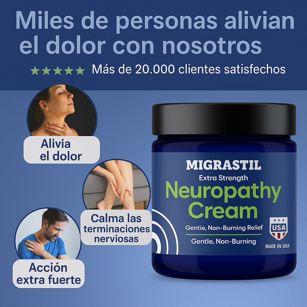 Calma el Ardor y Hormigueo en Minutos – Migrastil Crema Natural para Neuropatía